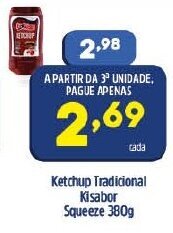 Arena Atacado Ketchup Tradicional Kisabor Squeeze 380g oferta