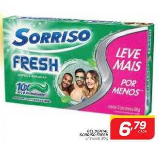 GBarbosa Gel Dental Sorriso Fresh 90g c/3 unids. oferta