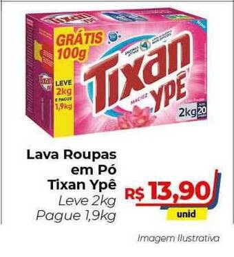 Lava Roupas Em Pó Tixan Ypê Leve 2kg Pague 1.9kg
