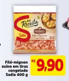 Mercado Extra File Mignon suino em tiras congelado Sadia 400g oferta