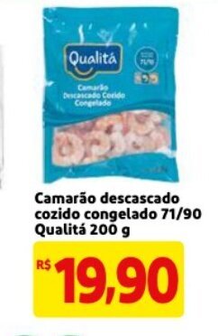Mercado Extra Camarao Descascado cozido congelado 71/90 Qualita 200g oferta