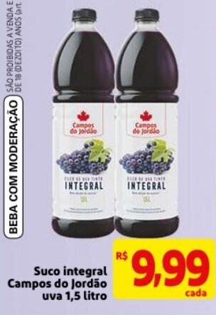 Mercado Extra Suco Integral Campos do Jordao uva 1.5L oferta