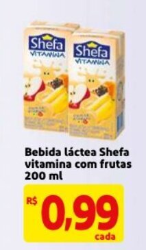 Mercado Extra Bebida lactea Shefa vitamina com frutas 200ml oferta