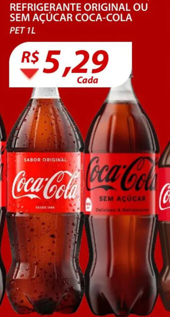 Assaí Atacadista Refrigerante Original ou sem acucar Coca Cola 1L oferta