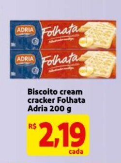 Mercado Extra Biscoito Cream Cracker Folhata Adria 200g oferta