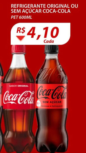Assaí Atacadista Refrigerante Original ou sem Acucar Coca Cola 600ml oferta
