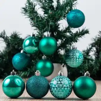 Tubo bolas de natal 6cm havan casa 10 unidades - verde turmalina