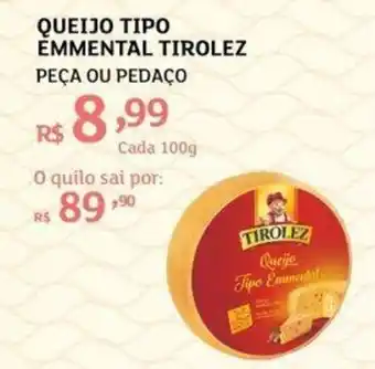Assaí Atacadista Queijo Tipo Emmental Tirolez 100g oferta
