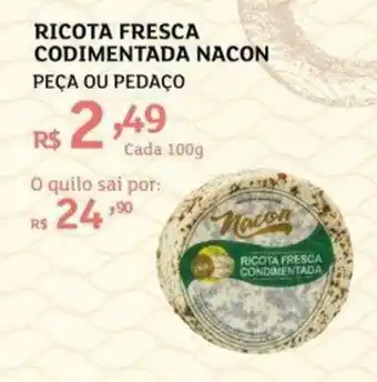 Ricota Fresca Codimentada Nacon 100g