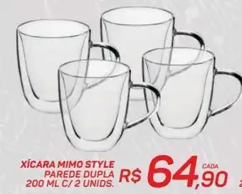 Xícara mimo style parede dupla 200ml c/ 2 un