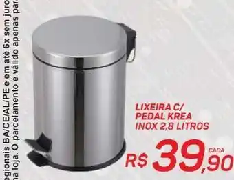 GBarbosa Lixeira c/ pedal krea 2,8 lt oferta