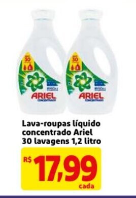 Mercado Extra Lava roupas Liquido Concentrado Ariel 30 lavagens 1.2L oferta