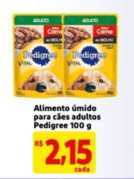 Mercado Extra Alimento umido para caes adultos Pedigree 100g oferta