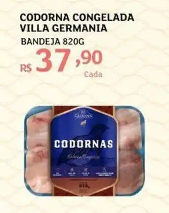 Codorna Congelado Vella Germania 820g
