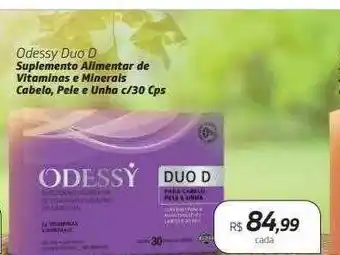 Drogal Odessy duo d suplemento alimentar de vitaminas e minerals cabelo pele e unha c-30 cps oferta