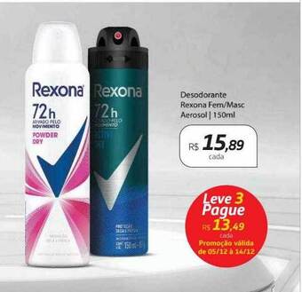 Drogal Desodorante rexona fem-masc aerosol oferta