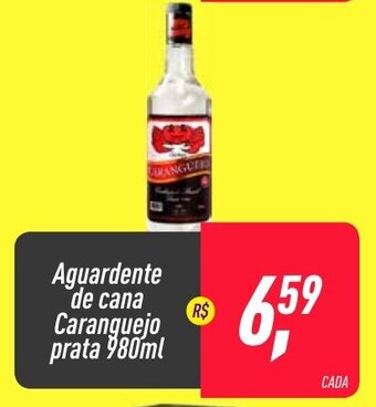 Aguardente de cana Caranguejo prata 980ml