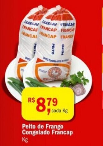 Ultrabox Peito de Frango congelado Francap 1kg oferta