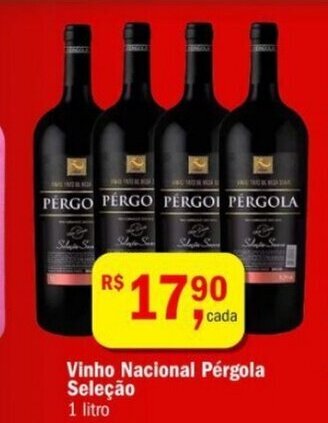 Ultrabox Vinho Nacional Pergola Selecao 1L oferta