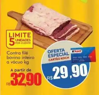 Supermercados Koch Contra filé bovino inteiro a vacuo kg oferta