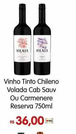 Zona Sul Vinho tinto chileno volada cab sauv ou carmenere reserva oferta