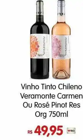 Zona Sul Vinho tinto chileno veramonte carmen ou rosé pinot res org oferta