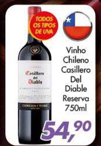 Vinho chileno casillero del diable reserva