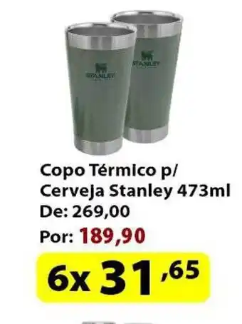 Supermercados Tischler Copo térmico p cerveja stanley 473ml oferta