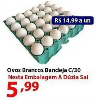 Ovos brancos bandeja c 30