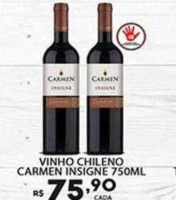 Supermercado Porecatu Vinho chileno carmen insigne oferta