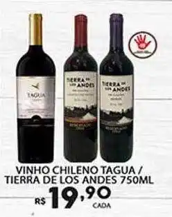 Supermercado Porecatu Vinho chileno tagua tierra de los andes oferta