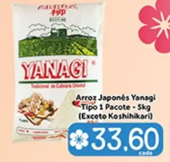 Shibata Supermercados Arroz Japones Yanagi Tipo 1 pacote 5kg oferta