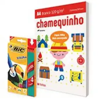 Kalunga Papel sulfite branco a4 120g chamequinho pt 50 fl + lápis de... oferta