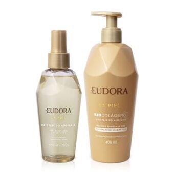 Eudora Combo cristais do himalaia: spray perfumado corporal desodorante colônia 200ml + hidratante desodorante corporal 400ml oferta