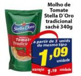 Vencedor Atacadista Molho de Tomate Stella D'Oro 340g oferta