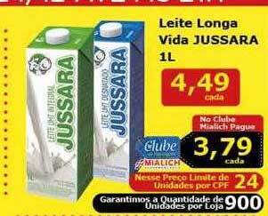 Mialich Supermercados Leite longa vida jussara oferta