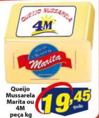 Vencedor Atacadista Queijo Mussarela Marita ou 4M 1kg oferta