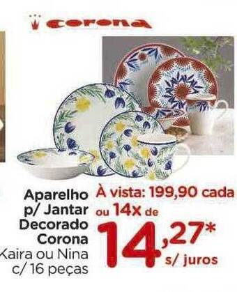 Carrefour Aparelho p jantar decorado corona oferta