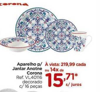 Carrefour Aparelho p jantar anotne corona oferta