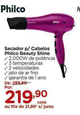 Carrefour Secador p cabelos philco beauty shine oferta