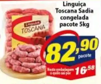 Vencedor Atacadista Linguica Toscana Sadia Congelada 5kg oferta