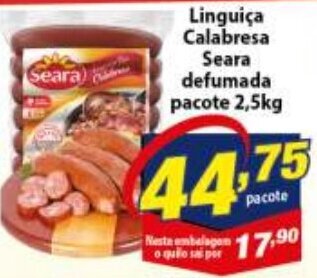 Vencedor Atacadista Linguica Calabresa Seara defumada 2.5kg oferta