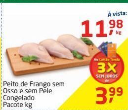 Tenda Atacado Peito de frango sem osso e sem pele congelado kg oferta