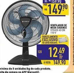 Mercantil Rodrigues Ventilador de mesa cadence oferta