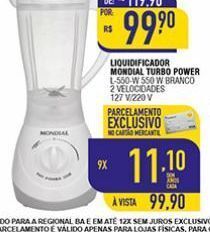 Mercantil Rodrigues Liquidificador mondial turbo power oferta
