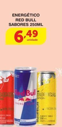 Roldão Energético red bull sabores 250ml oferta