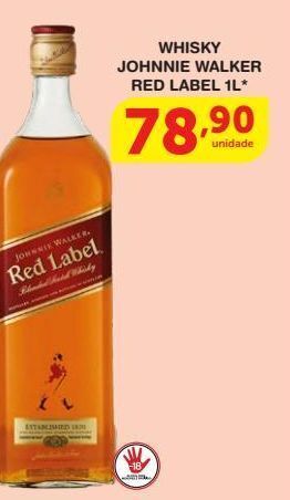 Roldão Whisky johnnie walker red label 1l* oferta