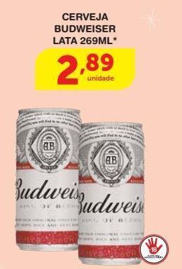 Roldão Cerveja budweiser lata 269ml* oferta