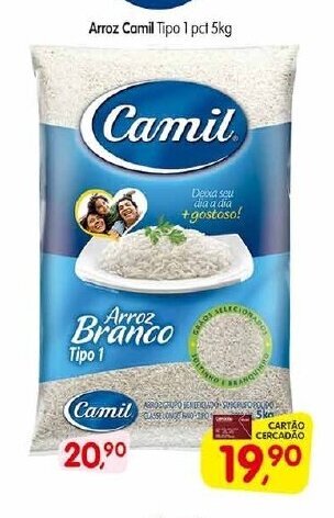 Cercadão Arroz Camil Tipo 1 Pct 5kg oferta