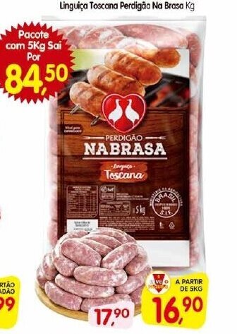 Cercadão Linguica Toscana Perdigao Na Brasa 1kg oferta